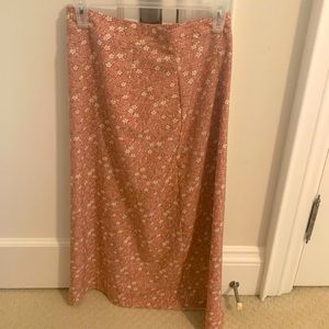 Long Maxi skirt. Pink with flowers. Not worn